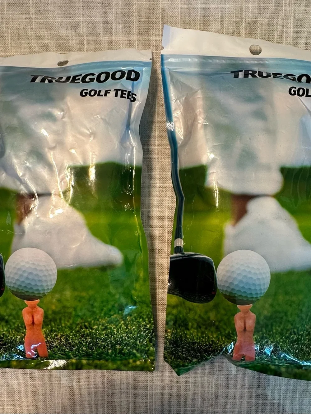 NWT TRUEGOOD 2 Packets of Golf Tees - Nude and Naughty  Plastic Golf Tees (Pack)